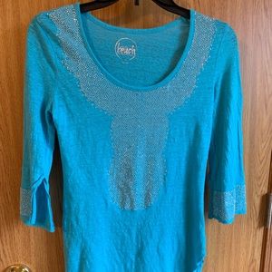 INC Beach Embellished swim suit Cover Sz S